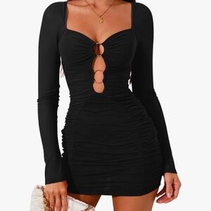 Black mesh cut out dress medium